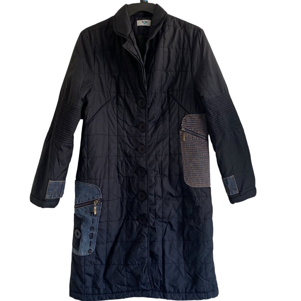 Saint Andre Italian Designer Patchwork Quilted Coat Sm​​